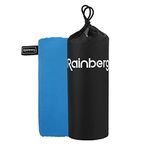 Rainberg Microfibre Towel Sports Towel, Travel Towel, Swimming Towel and Beach Towel, Fast Drying, Super Absorbent - Ultra Compact, Great for Camping, Gym, Beach and Swimming (Blue)