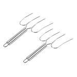 OFFSCH Turkey Lifter Forks 2pcs Stainless Steel Turkey Fork Camping BBQ Grill Turkey and Roast Lifters Roaster Poultry Forks