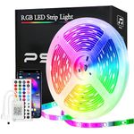 PSTAR Led Strip Lights 15m, Led Lights with App Control Remote, Smart Music Sync Color Changing Lights, Flexible Lighting LED Lights for Bedroom Home Party Kitchen Decoration Christmas