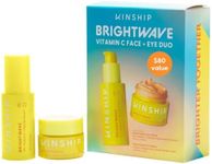 Kinship Brightwave Vitamin C Face + Eye Duo - 10% Vitamin C Serum (1 Fl Oz) + Brightening Eye Cream (0.5 Oz) | Fade Dark Spots - Reduce Fine Lines, Wrinkles, Dark Circles + Puffiness - All Skin Types