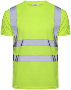 Inspire Me Hi Viz Short Sleeve T-Shirts | High Visibility | Breathable, Soft and Comfortable | Premium Material | Easy to Wash (Yellow, Large)