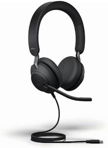 Jabra Evolve2 40 SE Wired Noise-Cancelling Stereo Headset With 3-Microphone Call Technology and USB-C Cable - MS Teams Certified, Works with All Other Platforms - Black