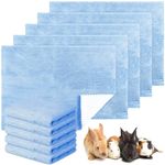 Panelee 10 Pcs Waterproof Guinea Pig Blankets Washable Small Animal Pee Pad Pet Blanket Sleep Bedding Mats Absorbent Guinea Pig Cage Liner Reusable Pet Sleep Mat Pad Cover (18 x 24 Inch, Blue)