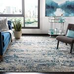 SAFAVIEH Madison Collection Area Rug - 10' x 14', Grey & Blue, Modern Abstract Design, Non-Shedding & Easy Care, Ideal for High Traffic Areas in Living Room, Bedroom (MAD460K)