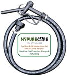 MYPURECORE Fuel Gun & 2M Rubber Hose Set with IBC Tank Adaptor | 25mm Nozzle 19mm ID Hose SAE J30R6 Certified | Compatible with Diesel AdBlue, Oil, Petrol | Ideal for Fuel Transfer, Pumps & Refuelling