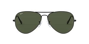 Ray-Ban RB3026 Aviator Large Metal II Sunglasses, Black/G-15 Green, 62 mm