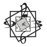 Arti & Mestieri Forum - Wall Clock Design 100% Made in Italy - Iron, 47 x 50 cm - Black and White Marble