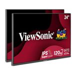 ViewSonic VA2456A-MHD_H2 Dual Monitor Pack Head-Only 1080p IPS Frameless Monitors with 120Hz, Eye Care, VESA Mountable, HDMI, DisplayPort and VGA Inputs for Home and Office
