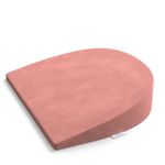 Cherilo C Shaped Elevated Wedge Pillow for Baby Crib & Mattress, Helps to Elevate Baby for Acid Reflux, Colic, GERD, Heat Burn & Vomiting | 15" x 12" x 3" | - with Removable Velvet Cover - Peach