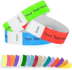 WristCo Custom Printed Wristbands - Select a Color, Quantity & Personalize Any Text to Wrist Band ID Bracelets for Events Concert Party Festival Security Admission VIP