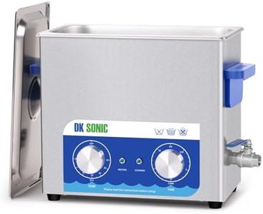 DK SONIC Nettoyeur à Ultrasons, Nettoyeur à Ultrasons 180W 6L Avec Chauffage Et Minuterie Mécanique Pour Le Nettoyage Du Pistolet, Du Moteur, Des Carburateurs, Des Chaînes (Panier Inclus)
