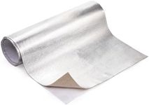 ZENFUN Aluminized Heat Shield Mat, 12'' × 47'' Fiberglass Thermal Barrier Backed Adhesive, Heat Blanket, Fiberglass Insulation Reflective Material High Temp Protection, Maximum 572 ℉