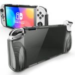 mumba Case for Nintendo Switch OLED 2021, [Thunderbolt Series] Protective Clear Cover with TPU Grip Compatible with Nintendo New Switch OLED 7 Inch Console and Joy-Con Controller (FrostBlack)