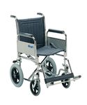 Days Transit Wheelchair, 40cm (20"), Chrome Plated Steel Frame, Detachable Armrests & Detachable Swing Away Footrests, Wipe Clean Seat, Folding Back for Transport, (Eligible for VAT relief in the UK)