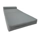 D&D Futon Furniture. Chair Folding Foam Bed, Studio Sofa Guest Folded Mattress, 70 x 36 x 6, Gray