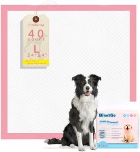 BinetGo Pink Disposable Pee Pads for Dogs, 40 Count 24” x 24” Large Wee Wee Pads for Dogs Urine, Extra Absorbent Unscented Puppy Pads, Pet Training Pads for Dogs, Pink Doggy Pee Pads for Indoors