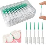 Street27® 160 Pcs Interdental Brush Ultra Tight Bristles Tooth Flossing Head Oral Dental Hygiene Brush Tooth Pick Flosser Toothpick Sticks For Teeth Oral Dental Care Brush Cleaning Tool (Green)