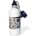 3dRose wb_12772_1 Luv Mah Jongg Sports Water Bottle, 21 oz, White