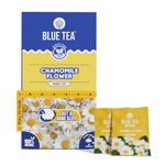 BLUE TEA - Chamomile Tea For Sleep - 25 Tea Bags - Plant Based | SLEEP & RELAXATION | Caffeine Free - Flower Based - Herbal Tea - Non-GMO | Single Tear Tea Box | Easy Pull Sachets