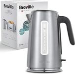 Breville Edge Low Steam Kettle | 1.7L | 3kW Fast & Quiet Boil Kettle | Energy efficient | Brushed Stainless Steel [VKT236]