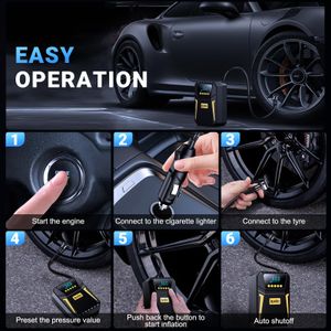 Ipflin 12V Digital Tyre Inflator – Portable Car Air Compressor