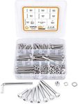 VIGRUE 238PCS M6-1.0 x 20/25/30/35/40/45/50mm Hex Socket Head Cap Screws, Stainless Steel 304 Allen Head Bolts Nuts Kit, Full UNC Thread