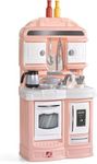 Step2 Quaint Kids Kitchen Playset, Indoor/Outdoor Kitchenette, Interactive Play, Made of Durable Plastic, Includes 21 Piece Toy Accessories, for Toddlers 2+ Years Old, Rose Pink