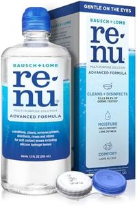 Renu Contact Lens Solution Multipurpose Disinfectant, Advanced Formula Lens Cleaner, Cleans & Moisturizes Soft & Silicon Hydrogel Lenses, 12 Fl Oz