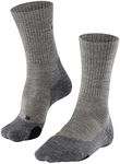 FALKE Men's TK2 Explore Wool Hiking Socks, Merino, Breathable Quick Dry, Mid Calf, Medium Padding, Athletic Sock, Beige (Kitt Mouline 4310), 9-10, 1 Pair