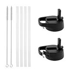 Carabiner Straw Lid Set for Wide Mouth Bottle Midnight Black