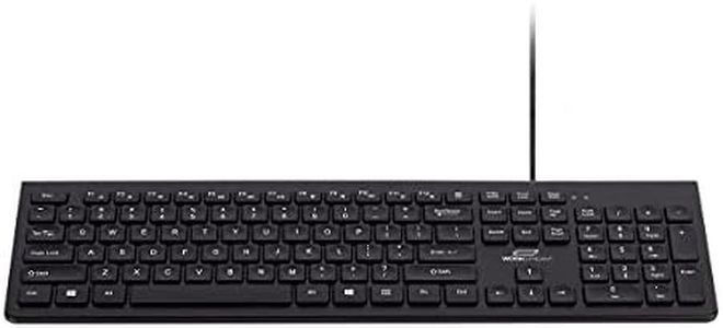 Monoprice Low-Profile Spill-Resistant Silent Keyboard – Membrane Water-Resistant Coating 10 Million Keystrokes - Workstream Collection,Black