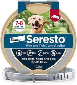 Seresto Flea and Tick Control Collar For Dogs Over 8kg (1 Collar), Long-Lasting & Simple Treatment For Dogs, 7-8 Months Of Protection, Keeps Pets Protected From Fleas & Ticks