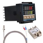 WANGCL Digital PID Controller Intelligent Thermostat with 40A SSR Relay K Type Thermocouple for Electrical Energy Chemical Industry Holding Tanks Ovens - 0-1300 ℃