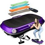 LifePro Vibration Plate Exercise Machine Purple- Whole Body Workout Vibration Fitness Platform w/ Loop Bands - Home Training Equipment - Remote, Balance Straps, Videos & Manual