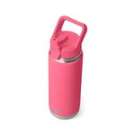 YETI Rambler 26 oz Bottle, Vacuum Insulated, Stainless Steel with Color Matching Straw Cap, Tropical Pink