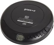 groov e RETRO Compact CD Player - Personal Music Player with CD-R & CD-RW Playback - Anti-Skip Protection, Programmable Tracks - Earphones Included - Micro-USB or Battery Powered - Black