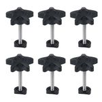 Crapyt 6 PCS Adjustment Bolts Drive Walker Replacement Parts 1.81"×0.79" Black Replacement Parts for Walkers Star Knobs