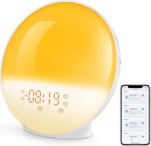 Sunrise Alarm Clock Wake Up Light, Vnoeom Alarm Clocks for Bedrooms, Smart APP Control, Sunrise Simulation, Noise Sound Machine, Sleep Mode, 4 Alarms, FM Radio, Snooze, Ideal Gifts