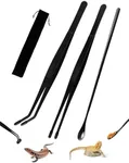 MaviyTxen 3PCS Reptile Feeding Tongs with Rubber Tips, 11.8-inch Stainless Steel Reptile Tongs and Spoon Long Feeding Tweezers for Turtles, Bearded Dragons, Geckos, Tree Frog, Tank Accessories