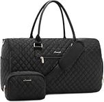 LOVEVOOK Travel Duffle Bag, Weekender Bag for Women with Toiletry Bag, Carry on Overnight Bag with Shoe Compartment, Gym Duffel Bag with Wet Pocket, Mommy Hospital Bags for Labor and Delivery, Black