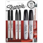 Sharpie Permanent Markers Variety Pack, Featuring Fine, Ultra-Fine, and Chisel-Point Markers, Black, 6 Count