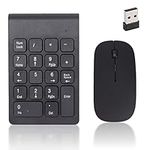 Numeric Keypad, Wireless Number Pad and Mouse Combo with USB Receiver, 1200DPI Portable Wireless Mouse and Laptop Numeric Keypad for PC Desktop Notebook