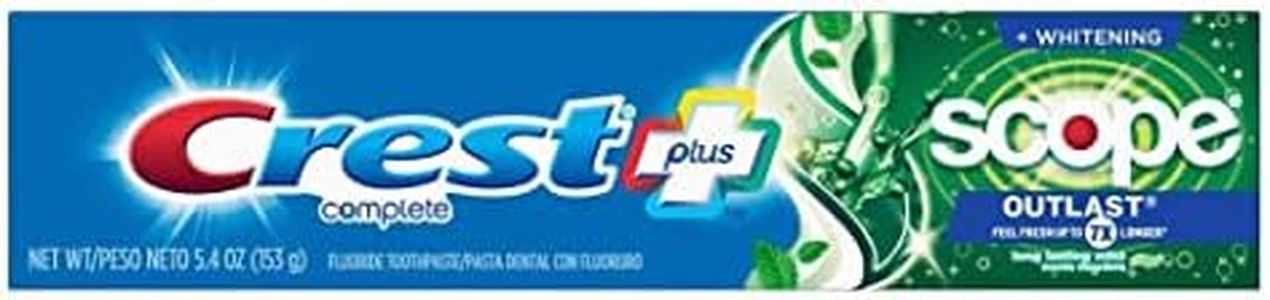 3 PACK OF Crest, Complete, Scope, Outlast Plus Whitening, Fluoride Toothpaste, Long Lasting Mint, 5.4 oz (153 g)