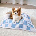 LOOBANI Waterproof Bed Blanket for Dogs: Pet Blanket Liquid Pee Proof for Bed Couch Sofa, Soft Warm Sherpa Fleece Washable Reversible Blanket, Waterproof Blanket for Small Dogs Cats, 30"x 40"