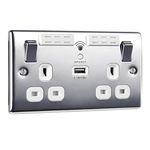 BG Electrical Double Switched Wi-Fi Extender Socket with USB Charger