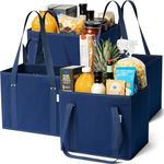 BagGroup Reusable Grocery Bags or Shopping Bags 4 pack - Folding Reusable Shopping Bags for Groceries with reinforced Bottom & Handles - Durable and Foldable Grocery Tote Bag for Groceries