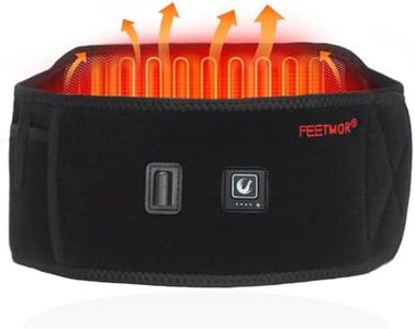 FEETMOR Heated Waist Belt - Cordless Heating Pad for Back Pain Relief Lower Back Electrical Heating Rechargeable Battery Powered