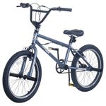 BSTSEL 20 inch Freestyle BMX Bike Kids Bicycle for Boys and Girls for 6-13 Years Old Kids and Beginner Level Riders 4 Pegs 360 Degree Rotating Handlebar (Grey)