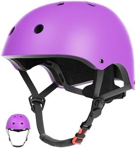 67i Toddler Bike Helmet - Girls Helmets (18.9"-21.2") with 11 Ventilation Vents, Adjustable Knob & Double Buckle, ABS EPS Layered Safety for Ages 1-4 (Purple)