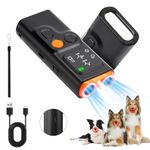 Aomig Anti Barking Device, 4 Modes Ultrasonic Dog Repeller, Dual Modes Anti Barking Device for Dogs with LED Display & Flashlight, Rechargeable Bark Stopper Pets Dog Deterrent for Dogs